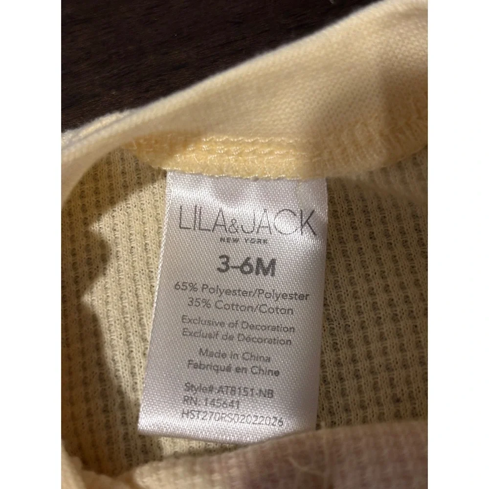 Lila & Jack Baby Waffle Knit Ice Cream Tank and Ruffle Shorts Set Yellow 3-6M
